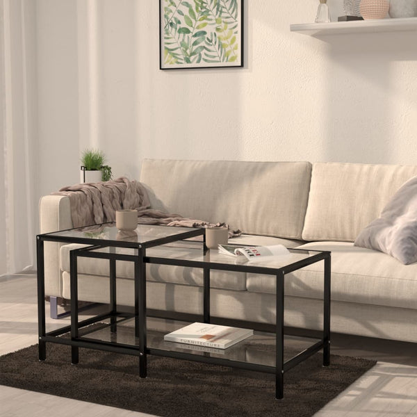 Transparente Couchtische Jerri (2 Stück aus gehärtetem Glas)
