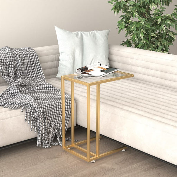 Kiarra läpinäkyvä sivupöytä läppärille 50x35x65cm (karkaistu lasi)