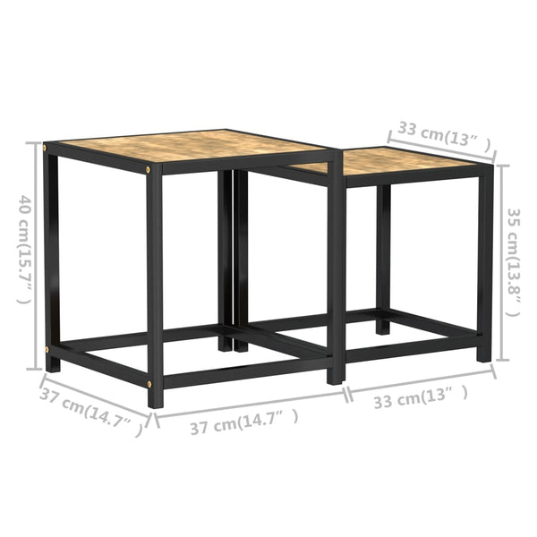 Couchtische Machi in Schwarz und Gelb (2 Stück MDF)