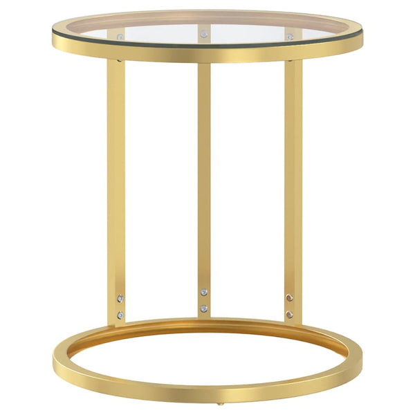 Goldener und transparenter Beistelltisch Ragan 45 cm (gehärtetes Glas)