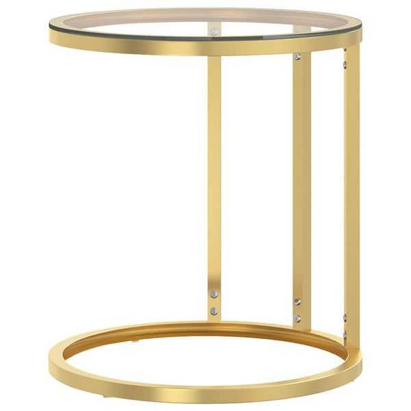 Goldener und transparenter Beistelltisch Ragan 45 cm (gehärtetes Glas)