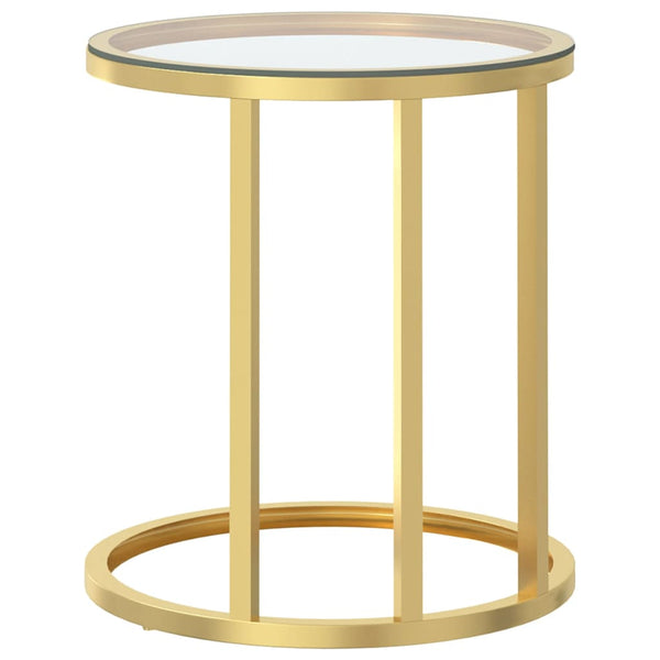 Goldener und transparenter Beistelltisch Ragan 45 cm (gehärtetes Glas)