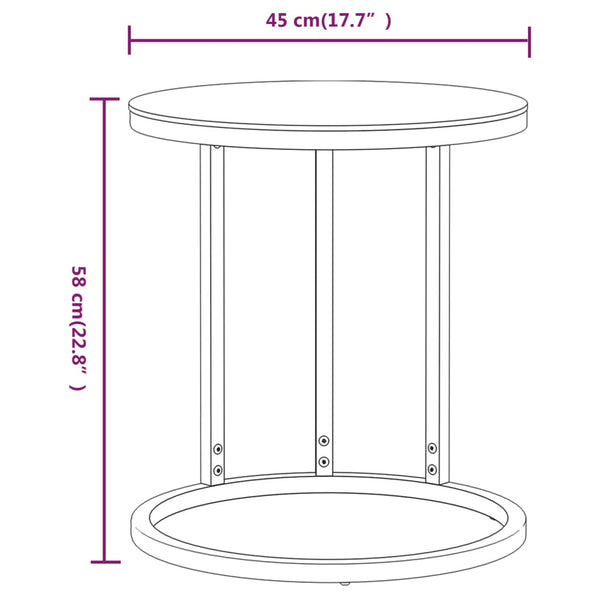 Goldener und transparenter Beistelltisch Ragan 45 cm (gehärtetes Glas)