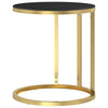 Gold-schwarzer Beistelltisch Ragan 45 cm (Hartglas)