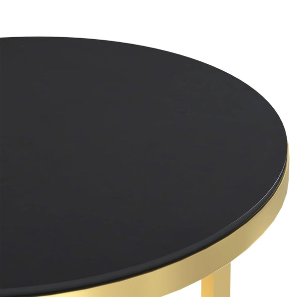 Gold-schwarzer Beistelltisch Ragan 45 cm (Hartglas)