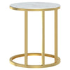 Gold- und weißer Marmor-Beistelltisch Ragan 45cm (gehärtetes Glas)