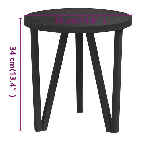Teepöytä musta Ø35 cm MDF