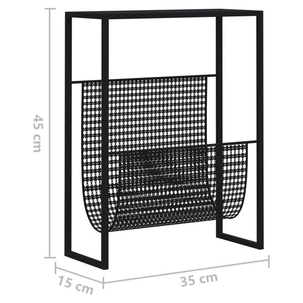 Schwarzer Zeitschriftenständer Hamalawi 35x15x45cm (Stahl)