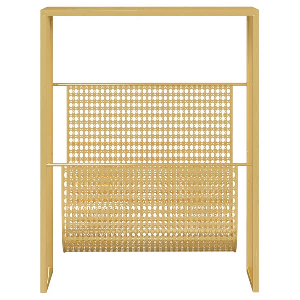 Goldfarbener Zeitungsständer Hamalawi 35x15x45cm (Stahl)