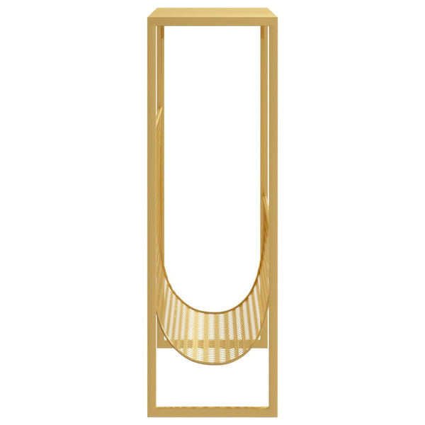 Goldfarbener Zeitungsständer Hamalawi 35x15x45cm (Stahl)
