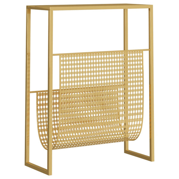 Goldfarbener Zeitungsständer Hamalawi 35x15x45cm (Stahl)