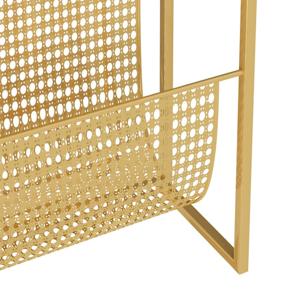 Goldfarbener Zeitungsständer Hamalawi 35x15x45cm (Stahl)