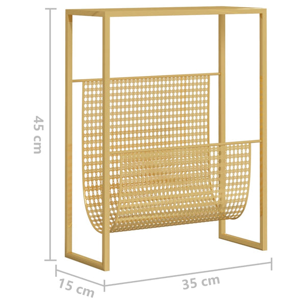 Goldfarbener Zeitungsständer Hamalawi 35x15x45cm (Stahl)