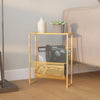 Goldfarbener Zeitungsständer Hamalawi 35x15x45cm (Stahl)