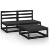 Schwarze Gartensofa-Garnitur Iutalim (3-teilig, Kiefer)