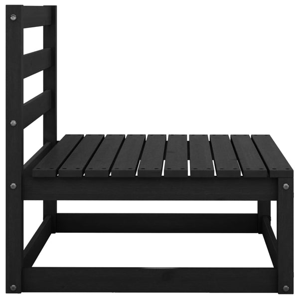 Schwarze Gartensofa-Garnitur Iutalim (3-teilig, Kiefer)