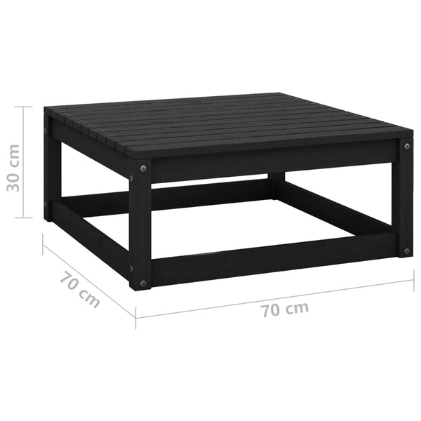 Schwarze Gartensofa-Garnitur Iutalim (3-teilig, Kiefer)