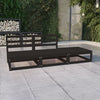 Schwarze Gartensofa-Garnitur Iutalim (3-teilig, Kiefer)