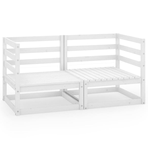 Weißes Gartensofa Korodi (2-Sitzer, Kiefernholz)