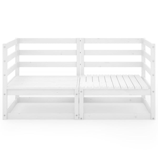 Weißes Gartensofa Korodi (2-Sitzer, Kiefernholz)