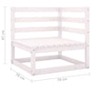 Weißes Gartensofa Korodi (2-Sitzer, Kiefernholz)