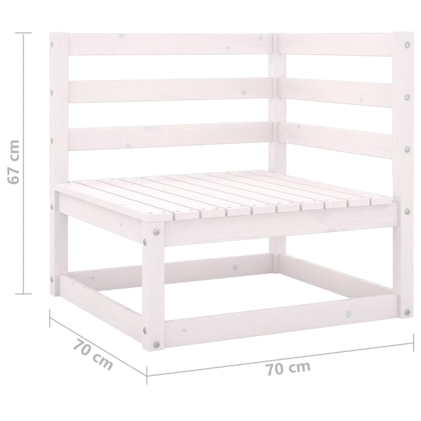 Weißes Gartensofa Korodi (2-Sitzer, Kiefernholz)