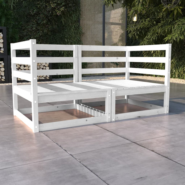 Weißes Gartensofa Korodi (2-Sitzer, Kiefernholz)
