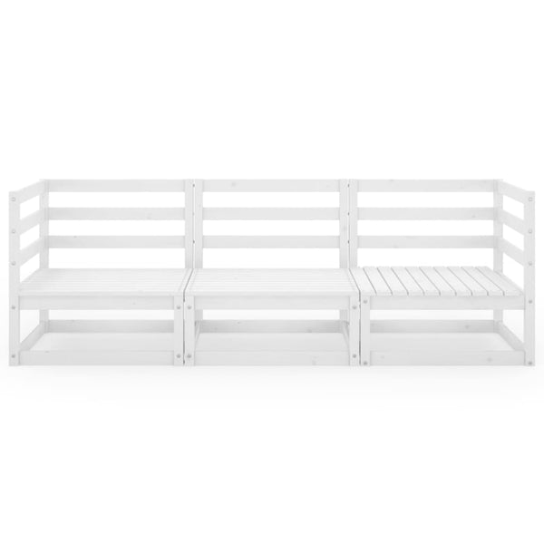 Gartensitzerbank Lileta weiß (3-Sitzer, Kiefer)