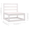 Weißes Gartensofa Mihalaghe (4-Sitzer, Kiefer)