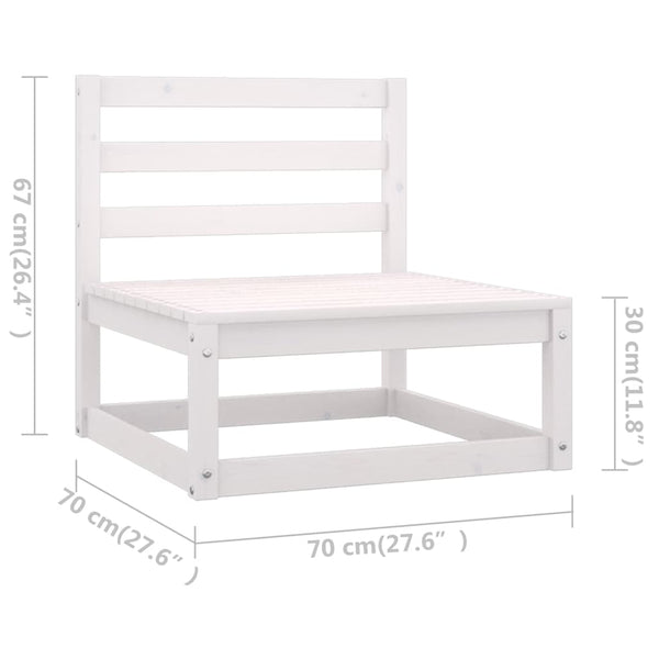 Weißes Gartensofa Mihalaghe (4-Sitzer, Kiefer)
