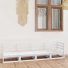 Weißes Gartensofa Mihalaghe (4-Sitzer, Kiefer)