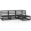 Schwarzes Gartens loungeset Cartiu (4-teilig, Kiefer)