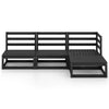 Schwarzes Gartens loungeset Cartiu (4-teilig, Kiefer)