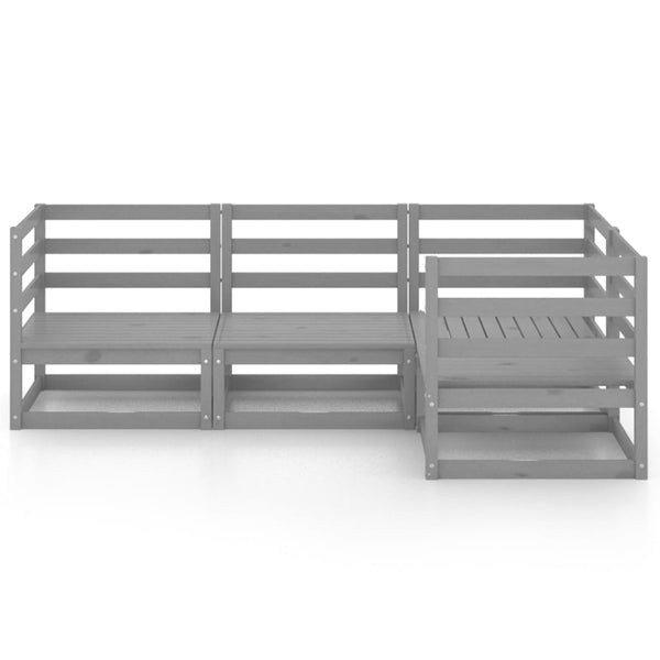 Graues Gartensofa-Set Aries (4-teilig, Kiefer)