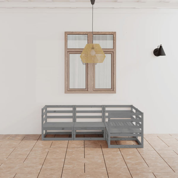 Graues Gartensofa-Set Aries (4-teilig, Kiefer)