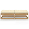 Gartenhocker Ghicu aus Kiefernholz mit Kissen (2er Set)