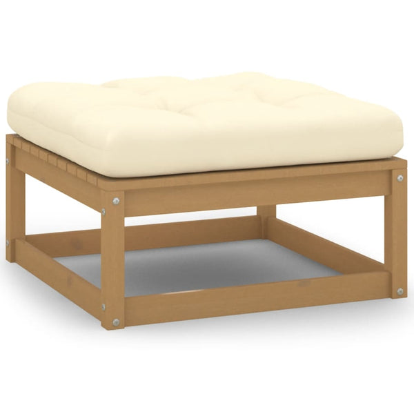 Gartenhocker Ghicu aus Kiefernholz mit Kissen (2er Set)
