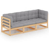 Gartensofa Lileta (3-Sitzer, mit Kissen, Kiefer)