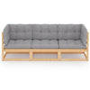Gartensofa Lileta (3-Sitzer, mit Kissen, Kiefer)