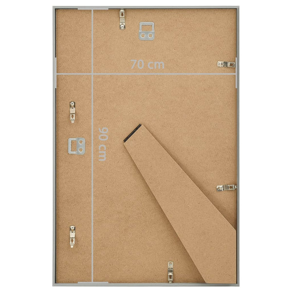 Silberne Fotorahmen-Collage Muravschi 70x90cm (5 Stück für Wand/Tisch, MDF)