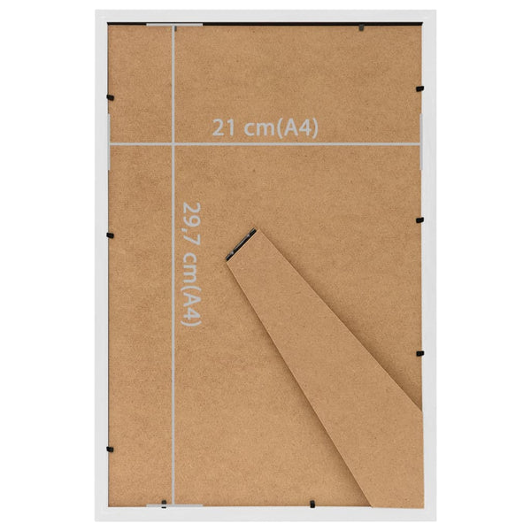 Weißer Fotorahmen-Collage Pumnea 21x29,7cm (5 Stück für den Tisch, MDF)
