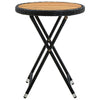 Schwarzer Teetisch Herro 60 cm (Polyrattan und Akazienholz)