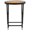 Schwarzer Teetisch Herro 60 cm (Polyrattan und Akazienholz)