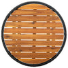 Schwarzer Teetisch Herro 60 cm (Polyrattan und Akazienholz)