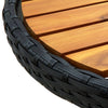 Schwarzer Teetisch Herro 60 cm (Polyrattan und Akazienholz)