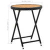 Schwarzer Teetisch Herro 60 cm (Polyrattan und Akazienholz)