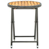 Grauer Teetisch Herro 60 cm (Polyrattan und Akazienholz)