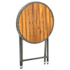 Grauer Teetisch Herro 60 cm (Polyrattan und Akazienholz)