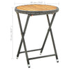 Grauer Teetisch Herro 60 cm (Polyrattan und Akazienholz)