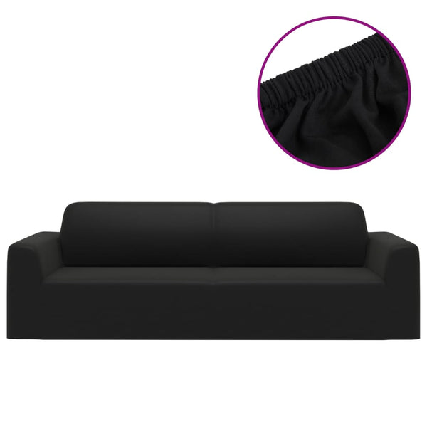 Flexibler schwarzer Bezug für das Pastorita 3-Sitzer Sofa (Polyester-Jersey)
